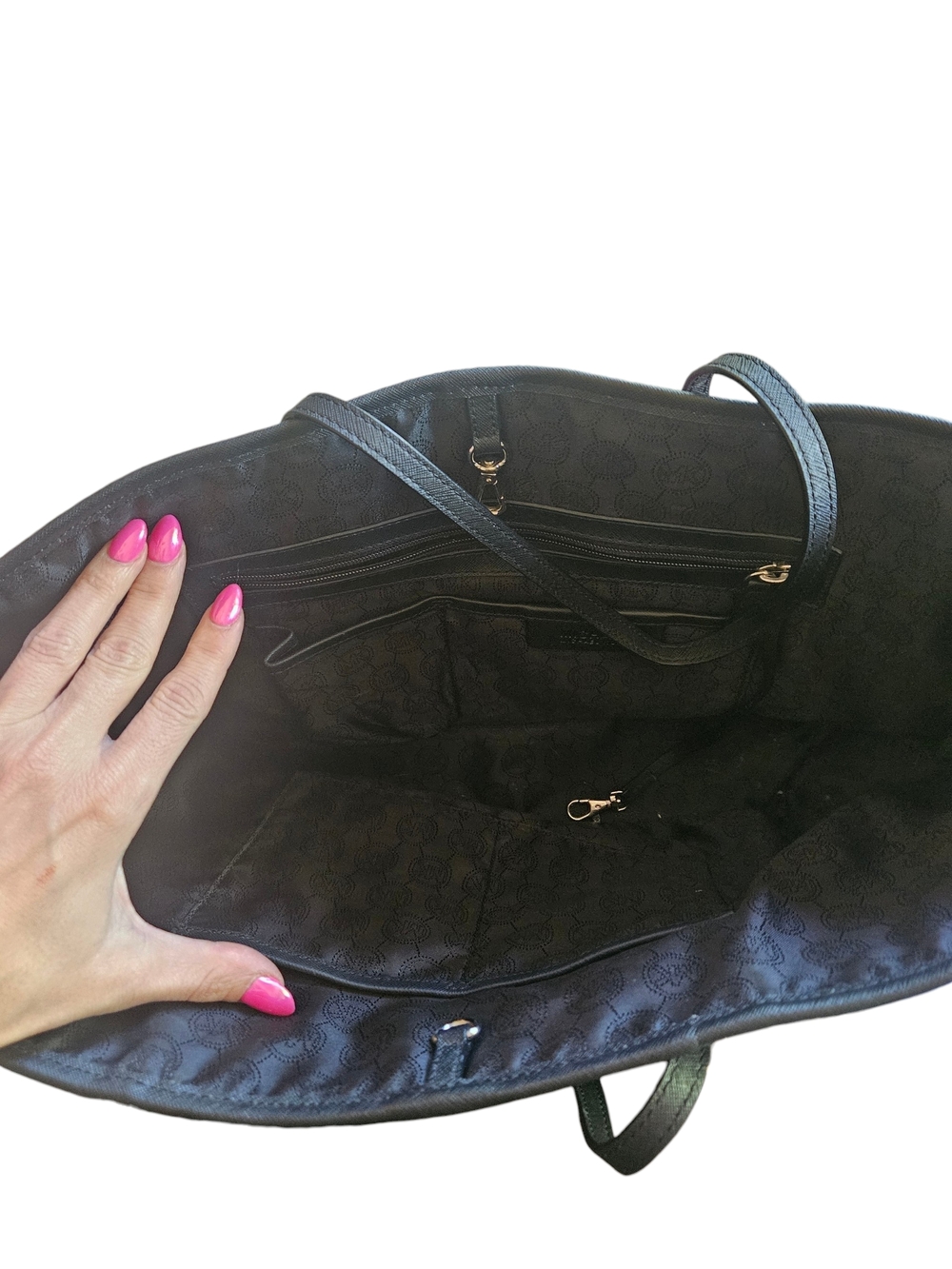 Michael Michael Kors Jet Set Center Stripe Travel Tote purple and black - Picture 8 of 8